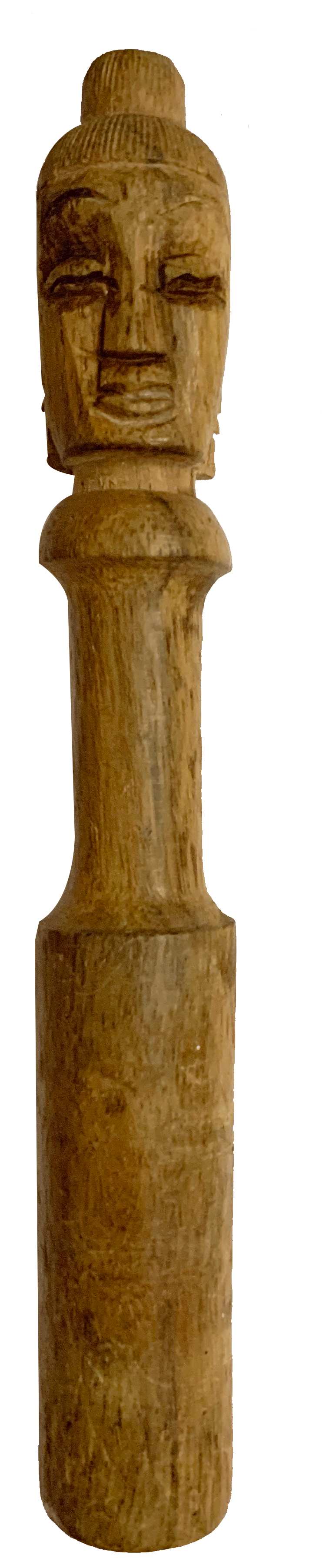 Wood Buddha Face Stick 010