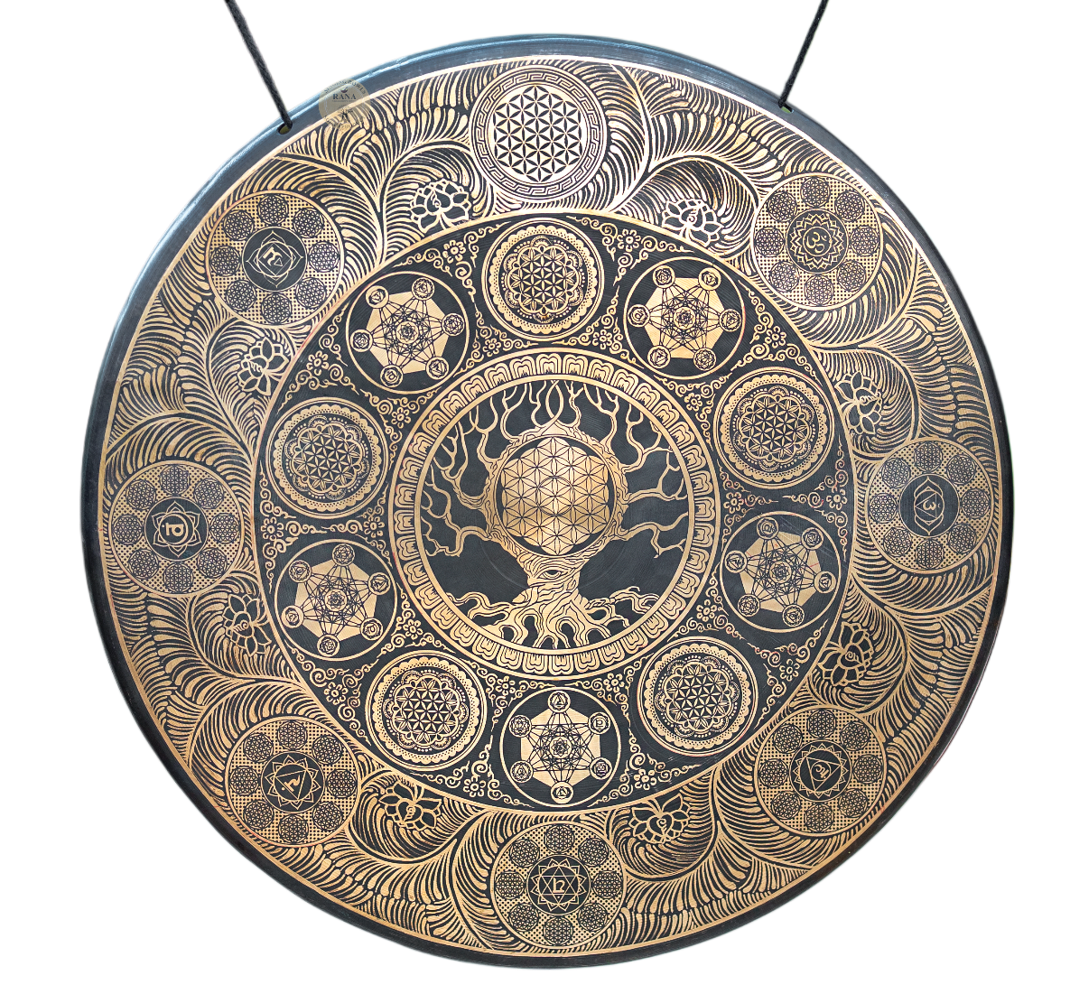 Premium Sacred Geometry Engraved Tam Tam Gong