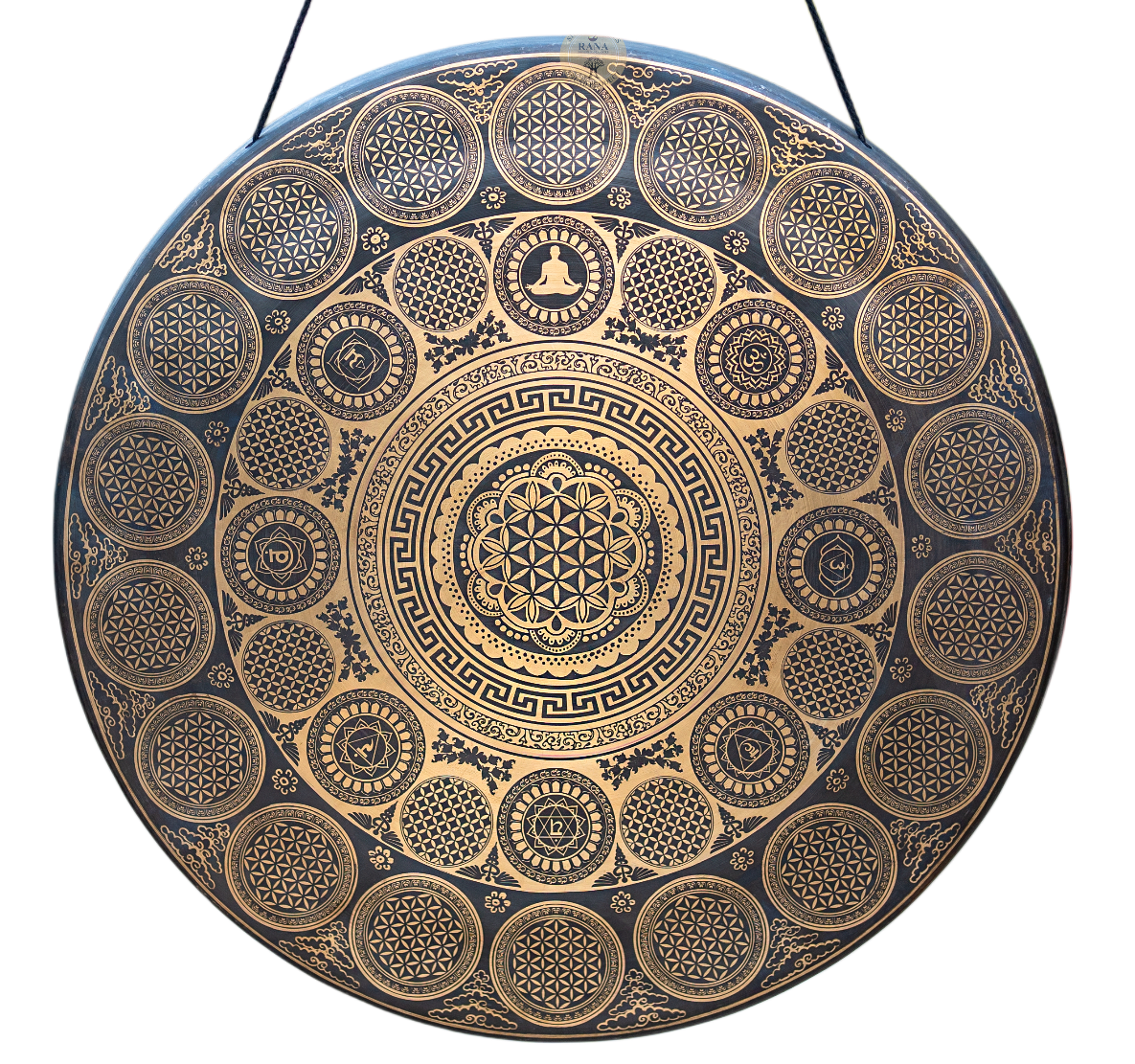 Premium Flower of Life Buddha Engraved Tam Tam Gong
