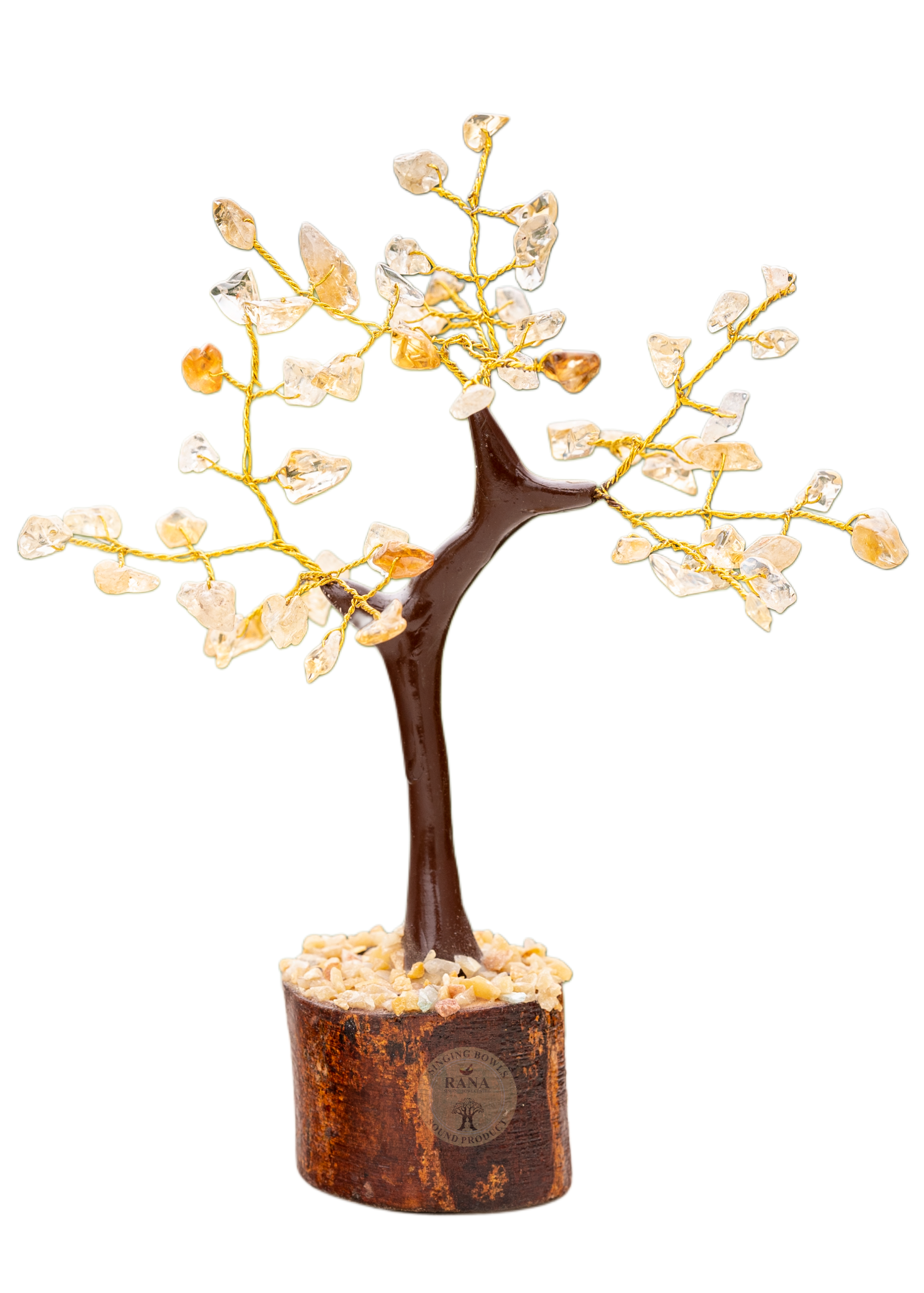 Citrine Gemstone Tree on Wooden Base