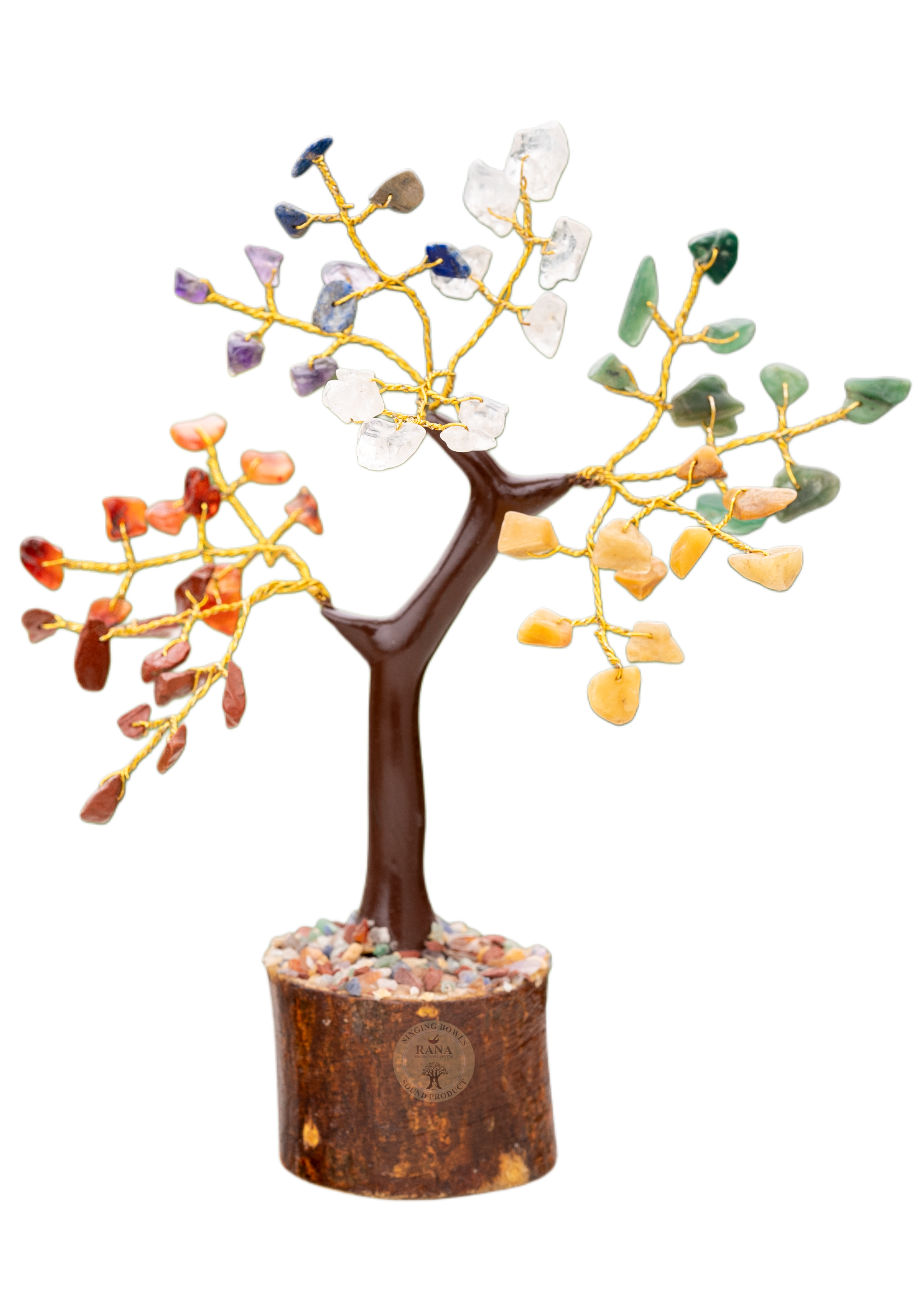 7 Chakra Gemstone Tree on Wooden-Style Base