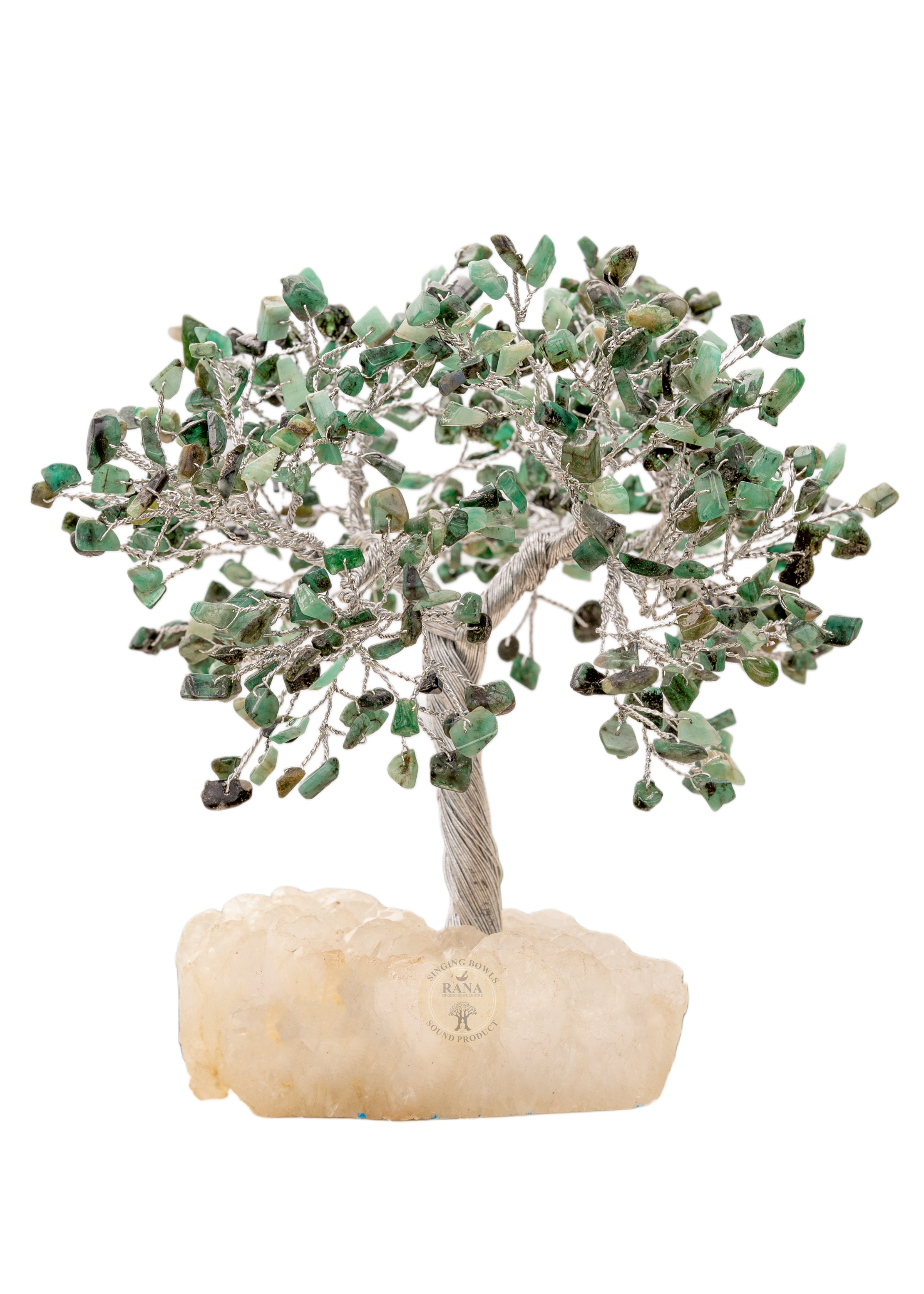 Green Aventurine Gemstone Tree on White Quartz Base