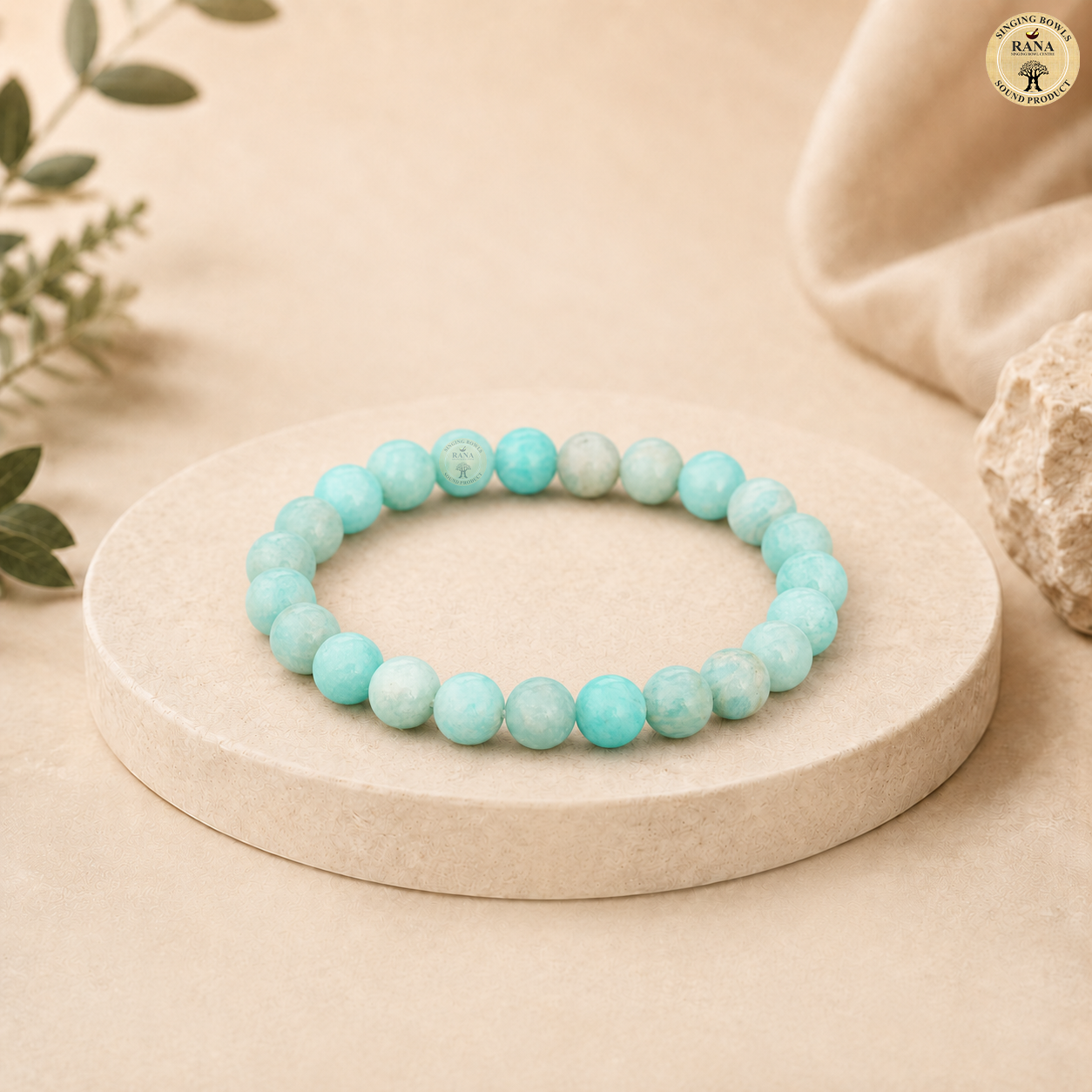 Natural Amazonite Gemstone Bead Bracelet