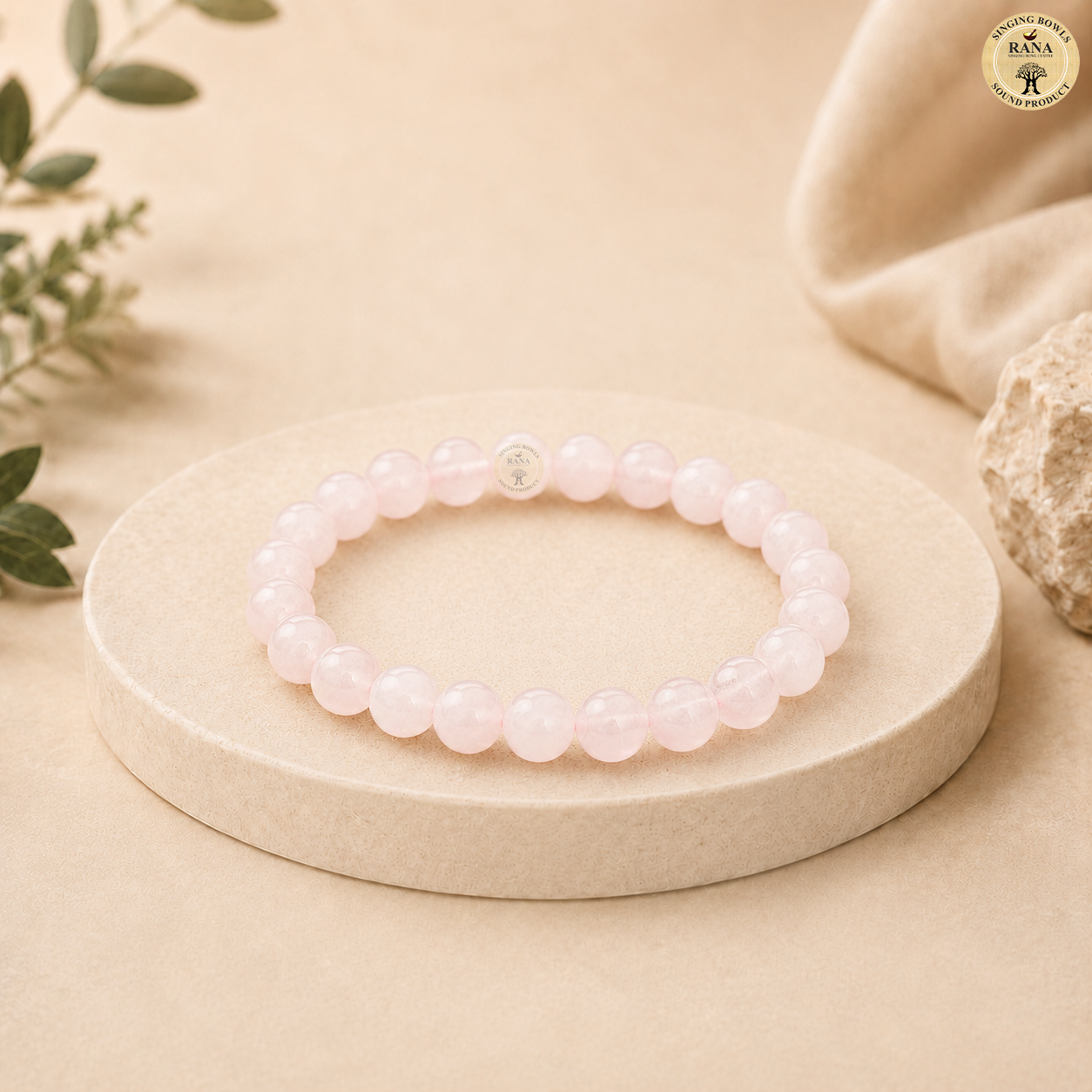 Natural Rose Quartz Gemstone Bead Bracelet
