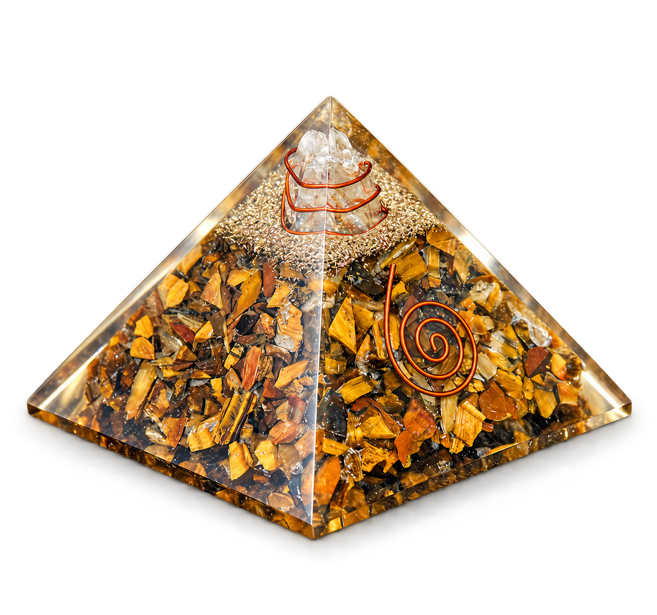 Tiger Eye Orgonite Crystal Pyramid
