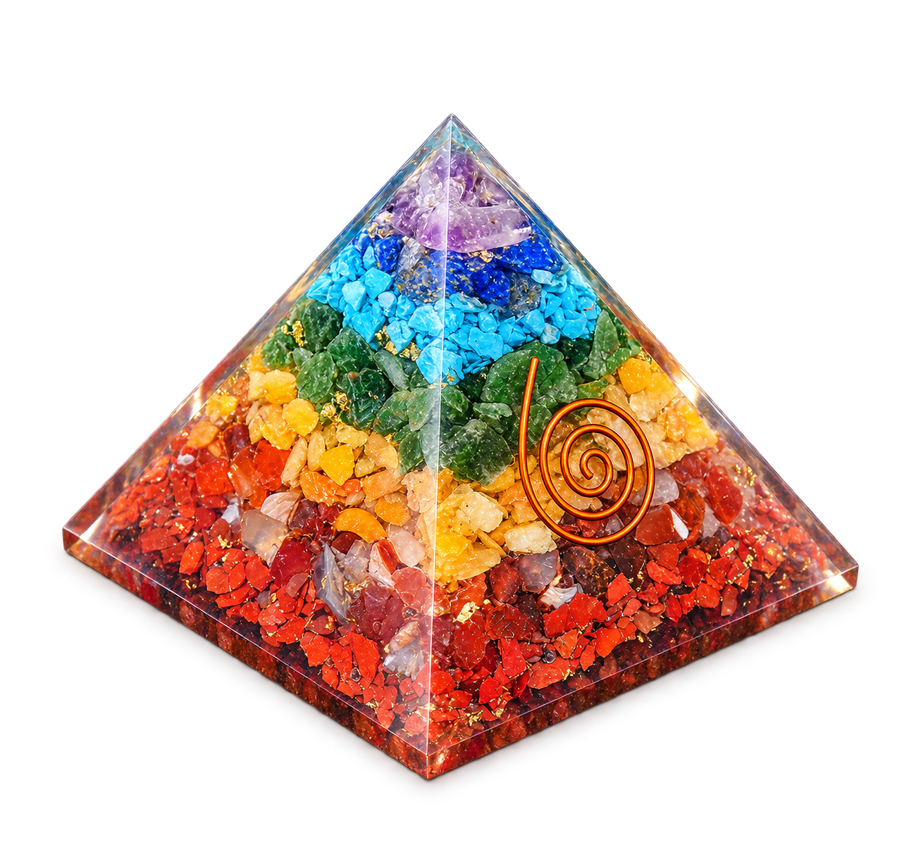 7 Chakra Orgonite Crystal Pyramid
