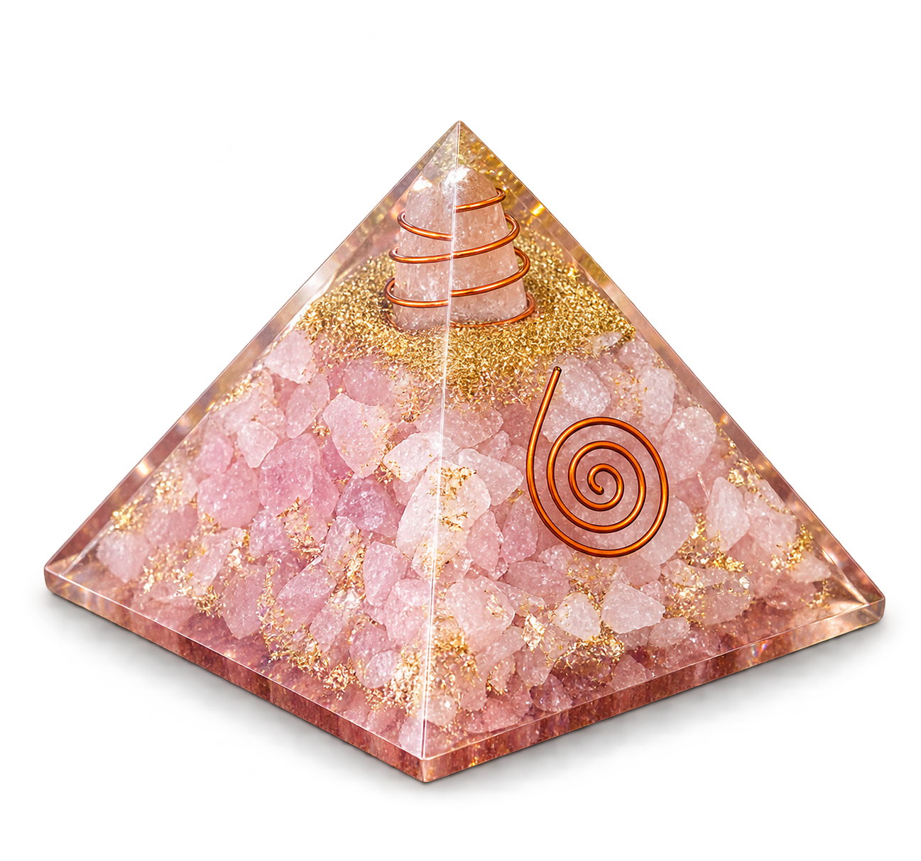 Rose Quartz Orgonite Crystal Pyramid