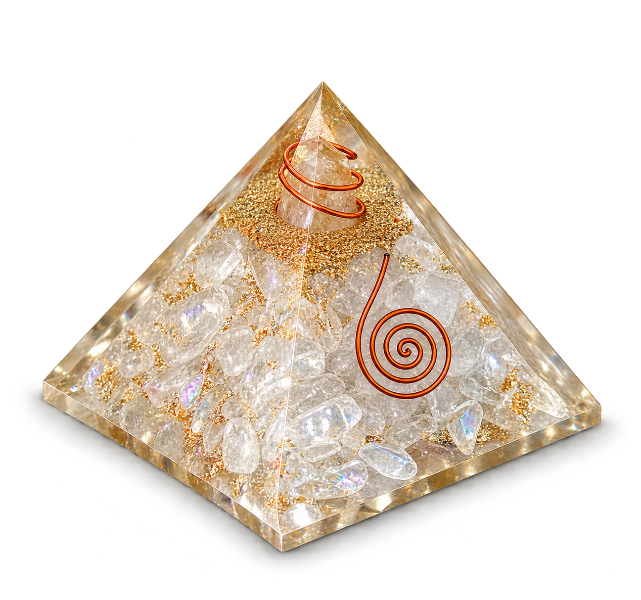 Clear Quartz Orgonite Crystal Pyramid