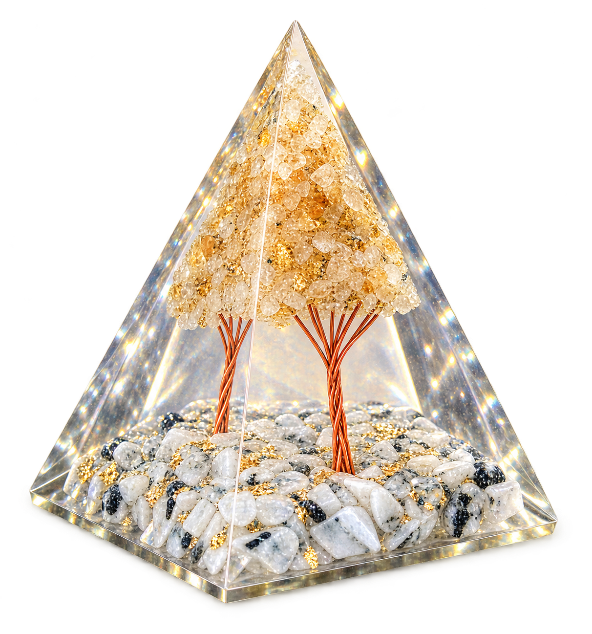 Citrine Gemstone Tree Orgonite Pyramid