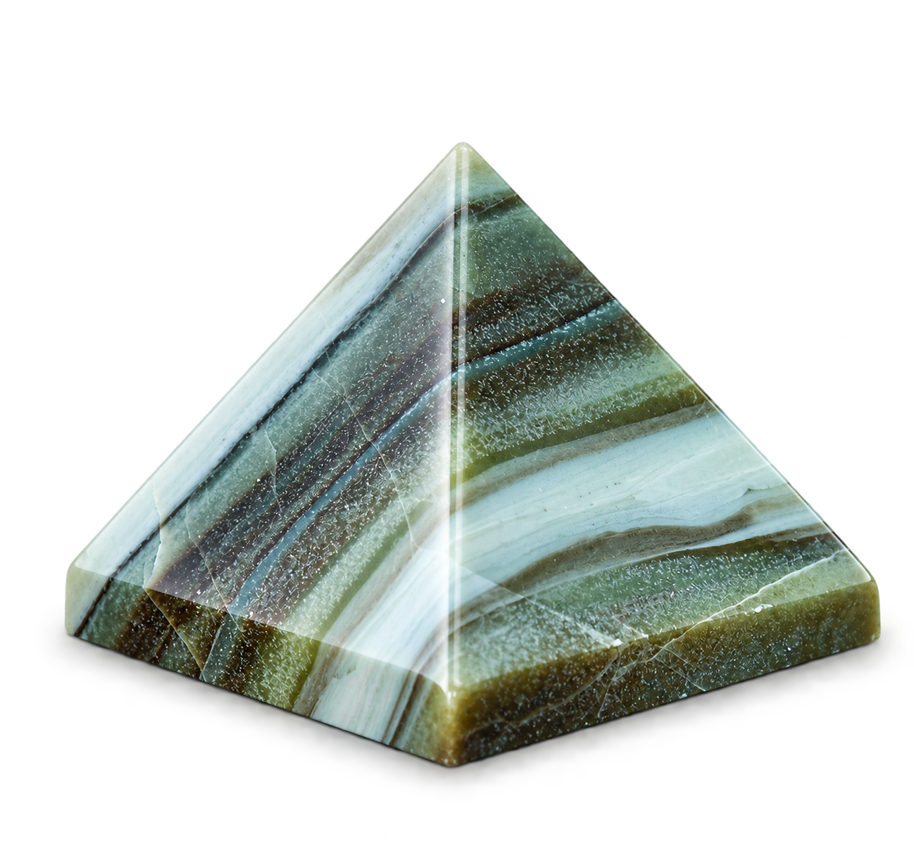 Green Onyx Crystal Pyramid