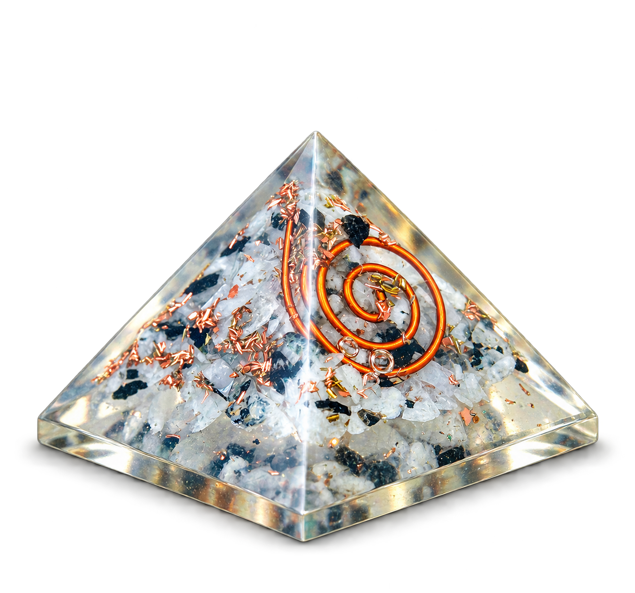White Howlite Orgonite Crystal Pyramid