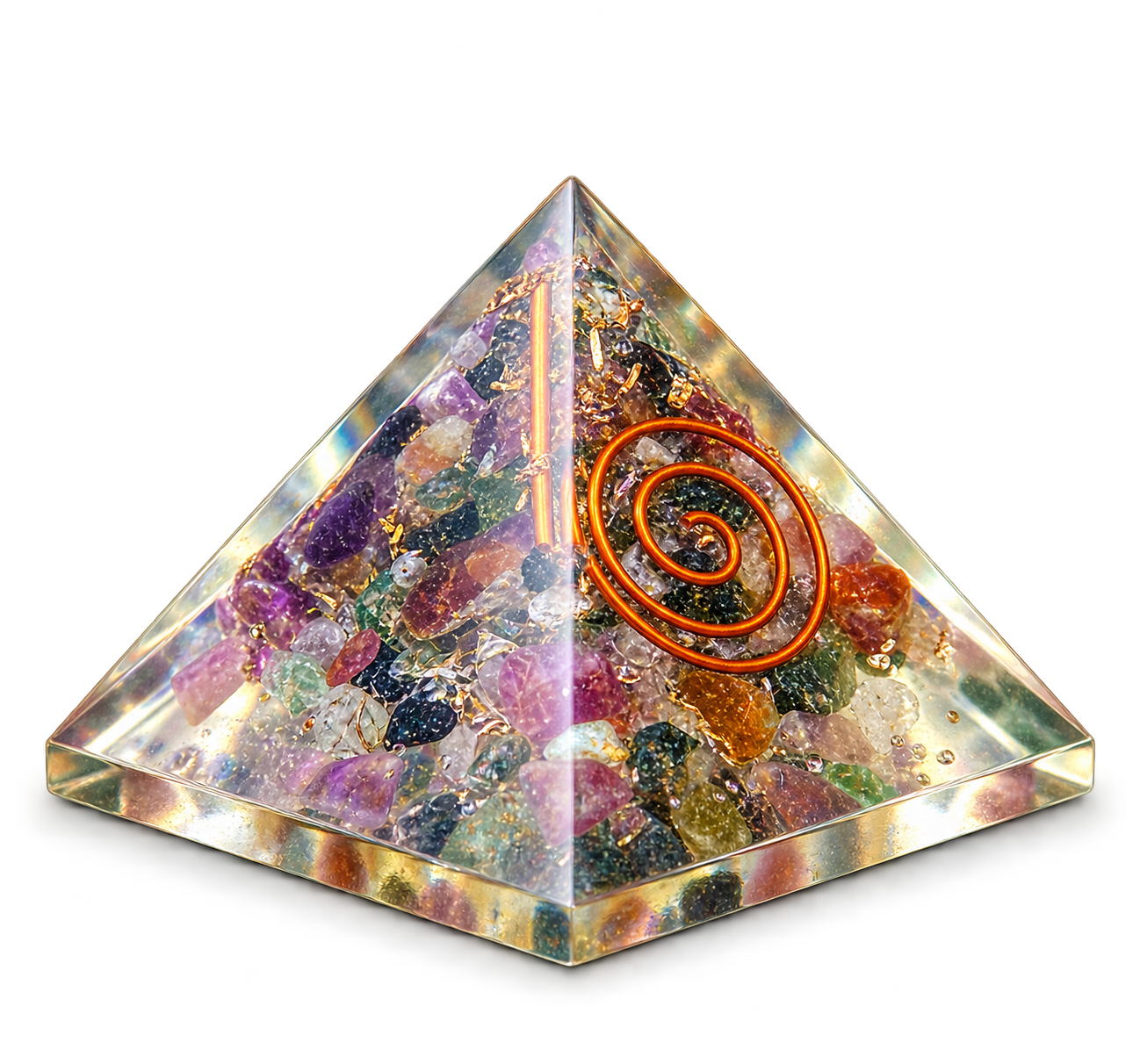Mixed Gemstone Orgonite Crystal Pyramid