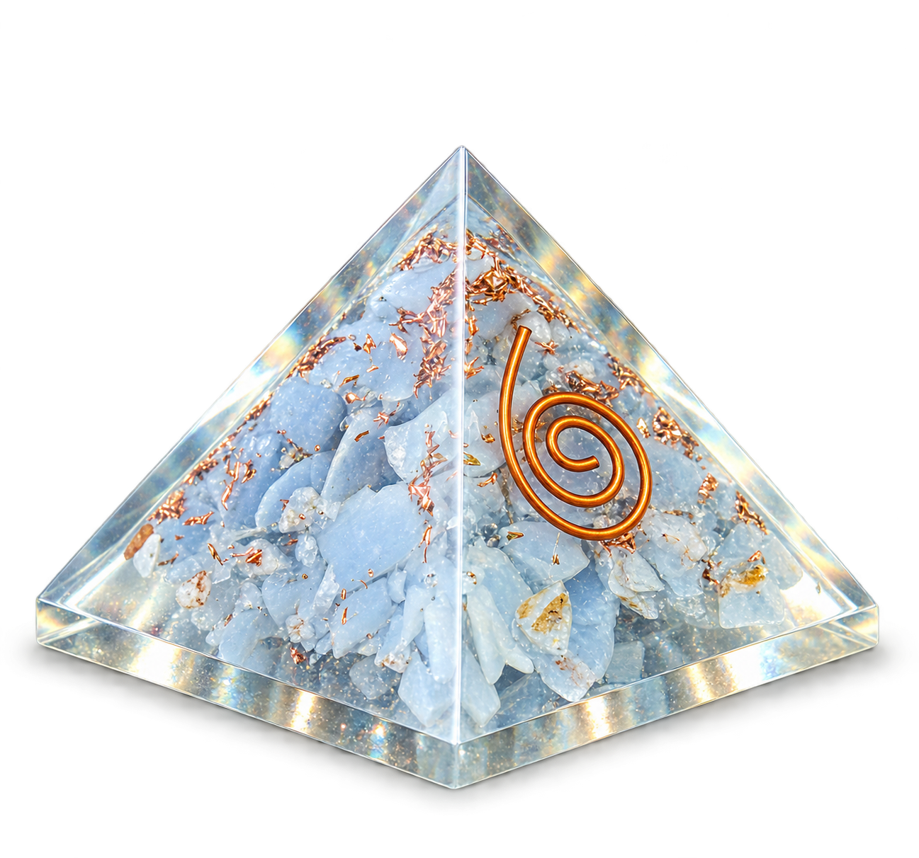 Aquamarine Orgonite Crystal Pyramid