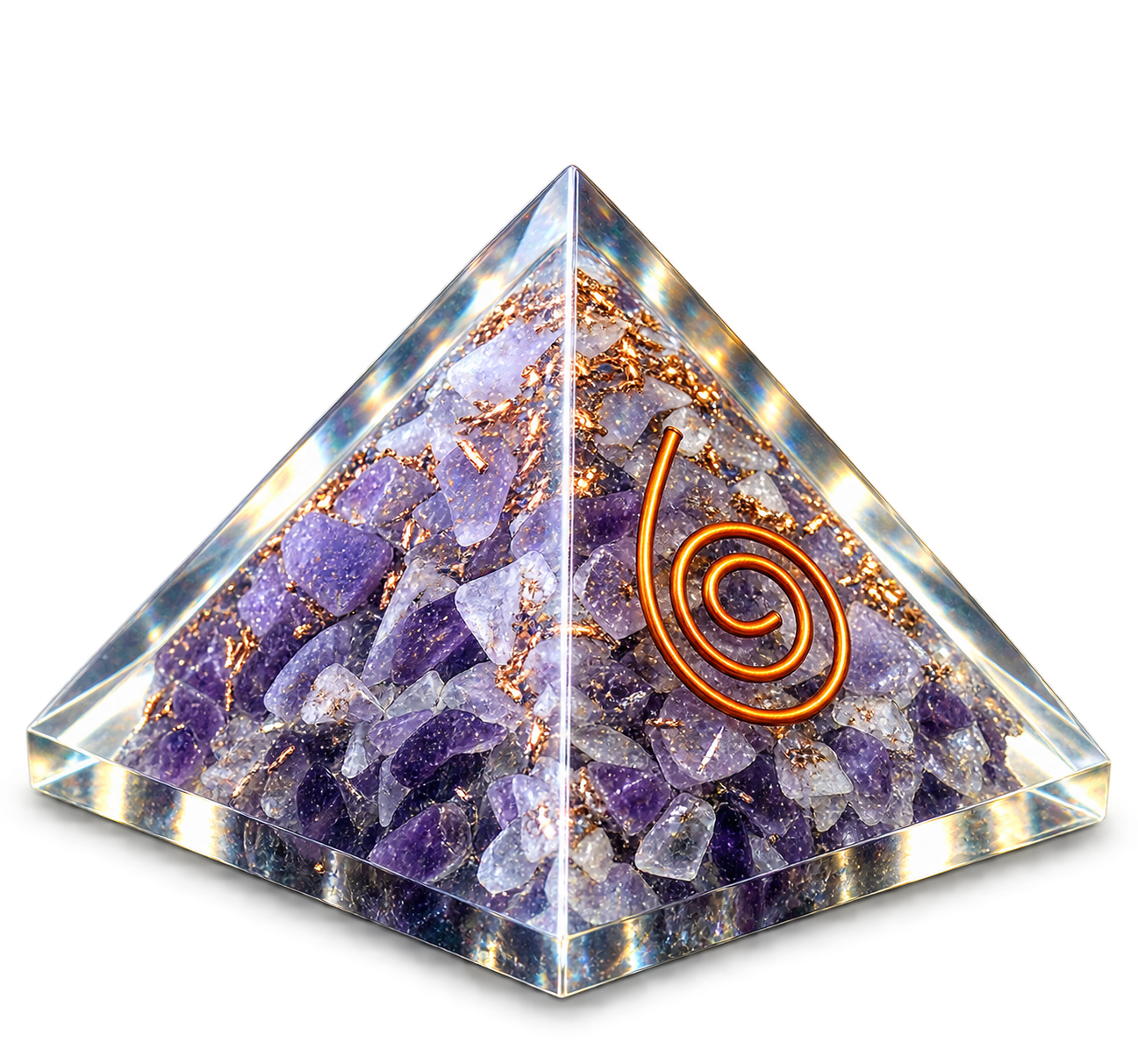 Amethyst Orgonite Crystal Pyramid