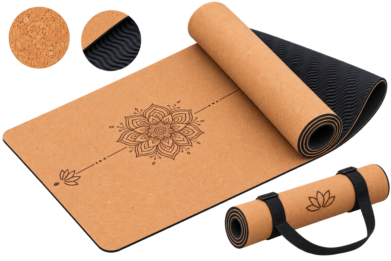 CORK RUBBER YOGA MAT