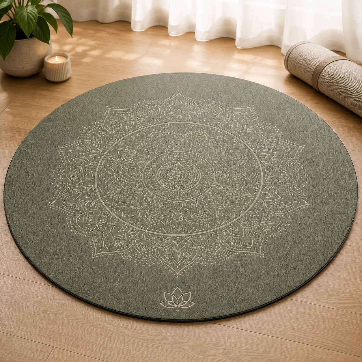 PU ROUND MEDITATION MAT