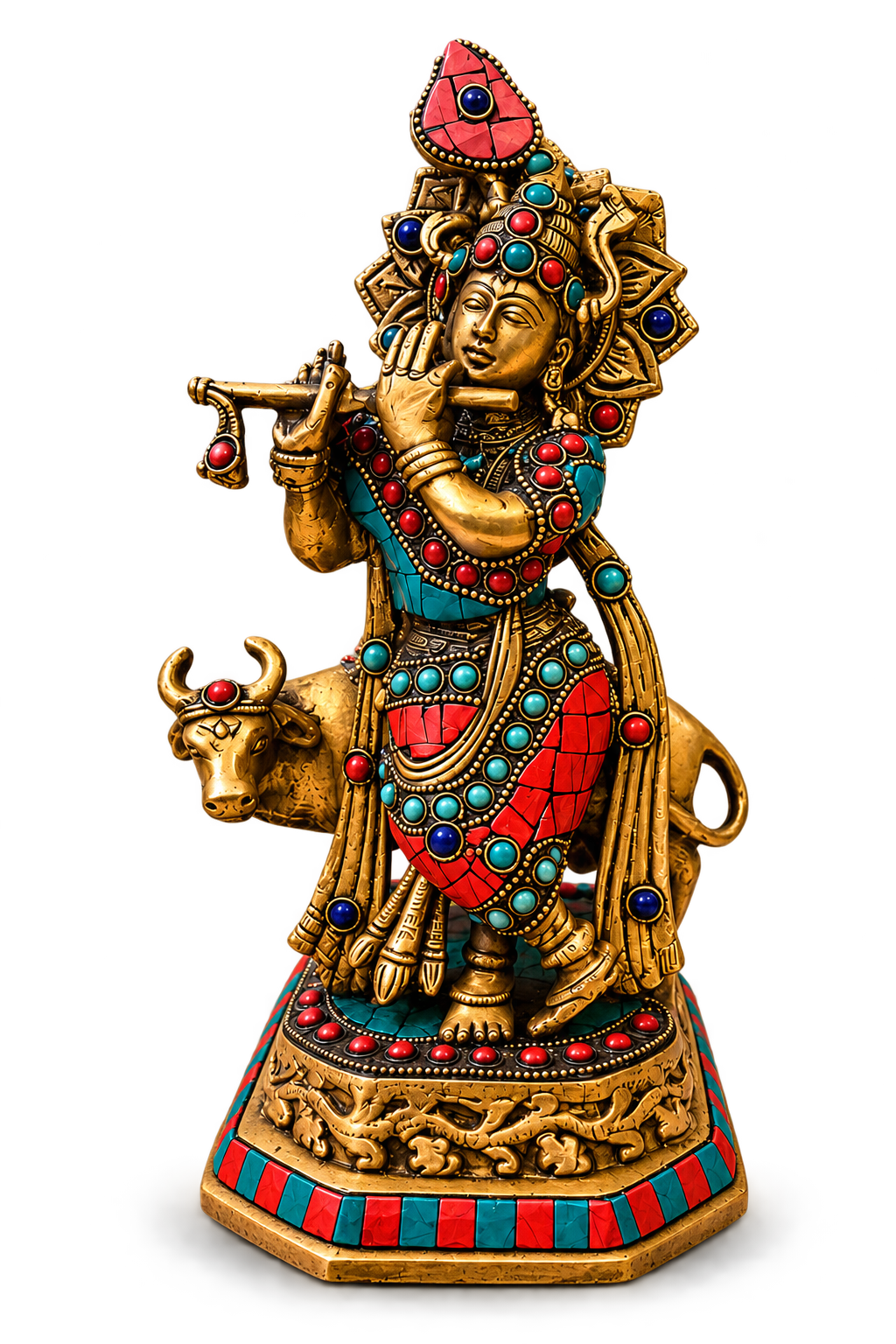 Brass Lord Krishna Statue