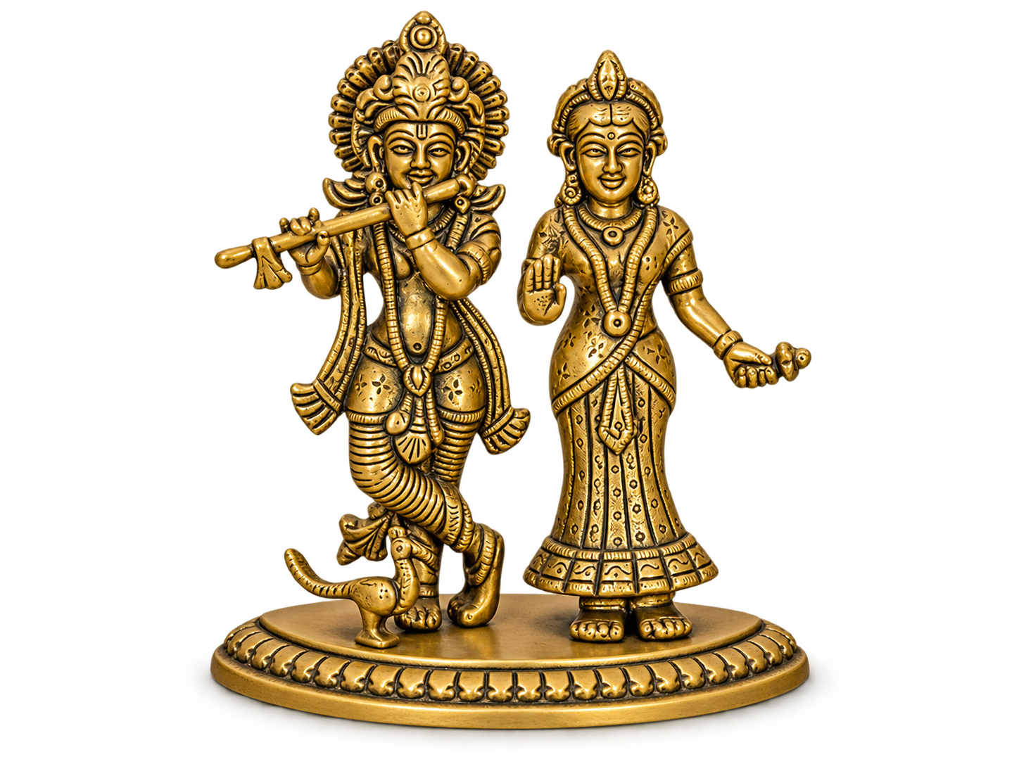 Radha Krishna Brass Statue