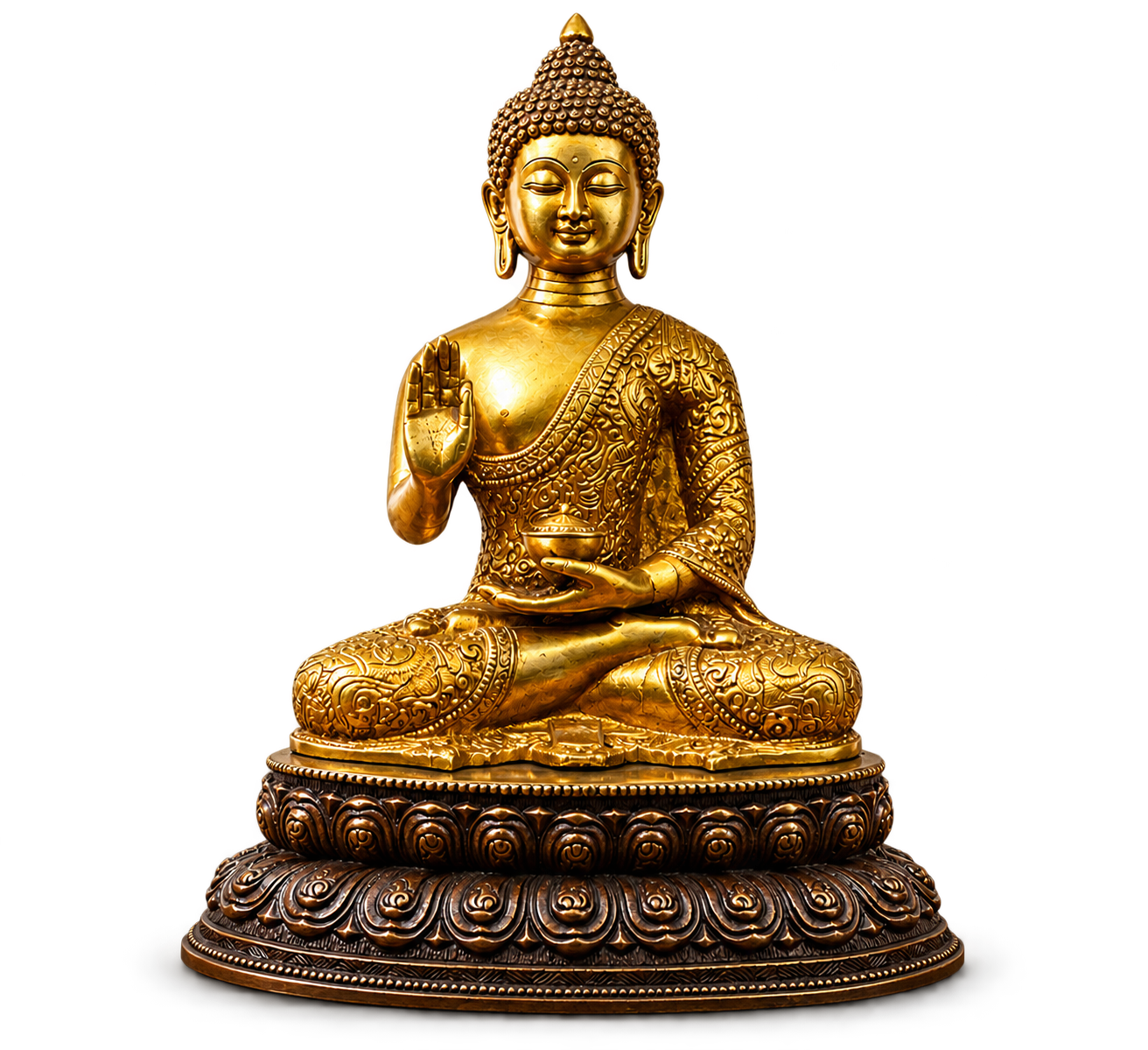 Golden Buddha Brass Statue