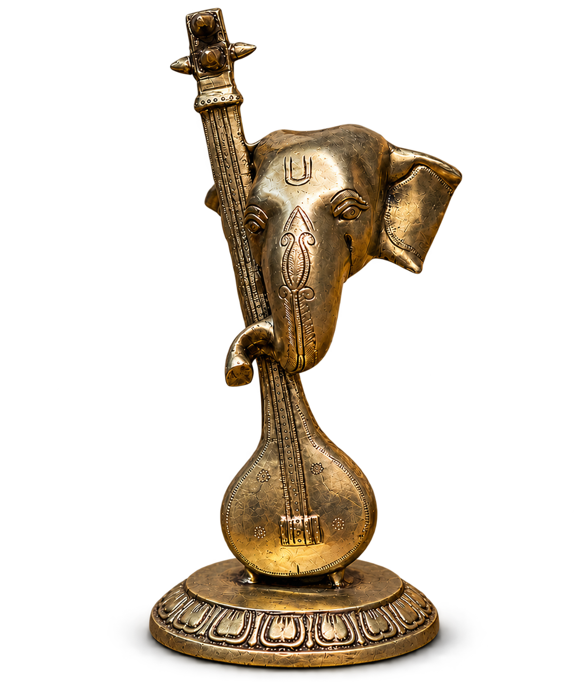 Lord Ganesha Veena Brass Idol